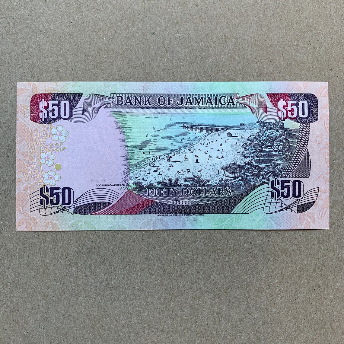 Beautiful Jamaican 50 Dollars Banknote. Jamaica Currency. Sam - Etsy