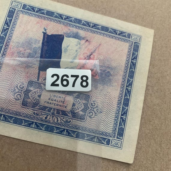 未使用 1944年 フランス 軍票 France 2 フラン francs 紙幣 2 Francs 1944, France WW2 Military banknote, 2 DEUX Francs