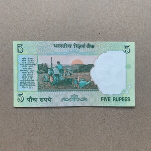 2002 Mahatma Gandhi Note. 5 Rupees Indian Banknote. India Currency ...
