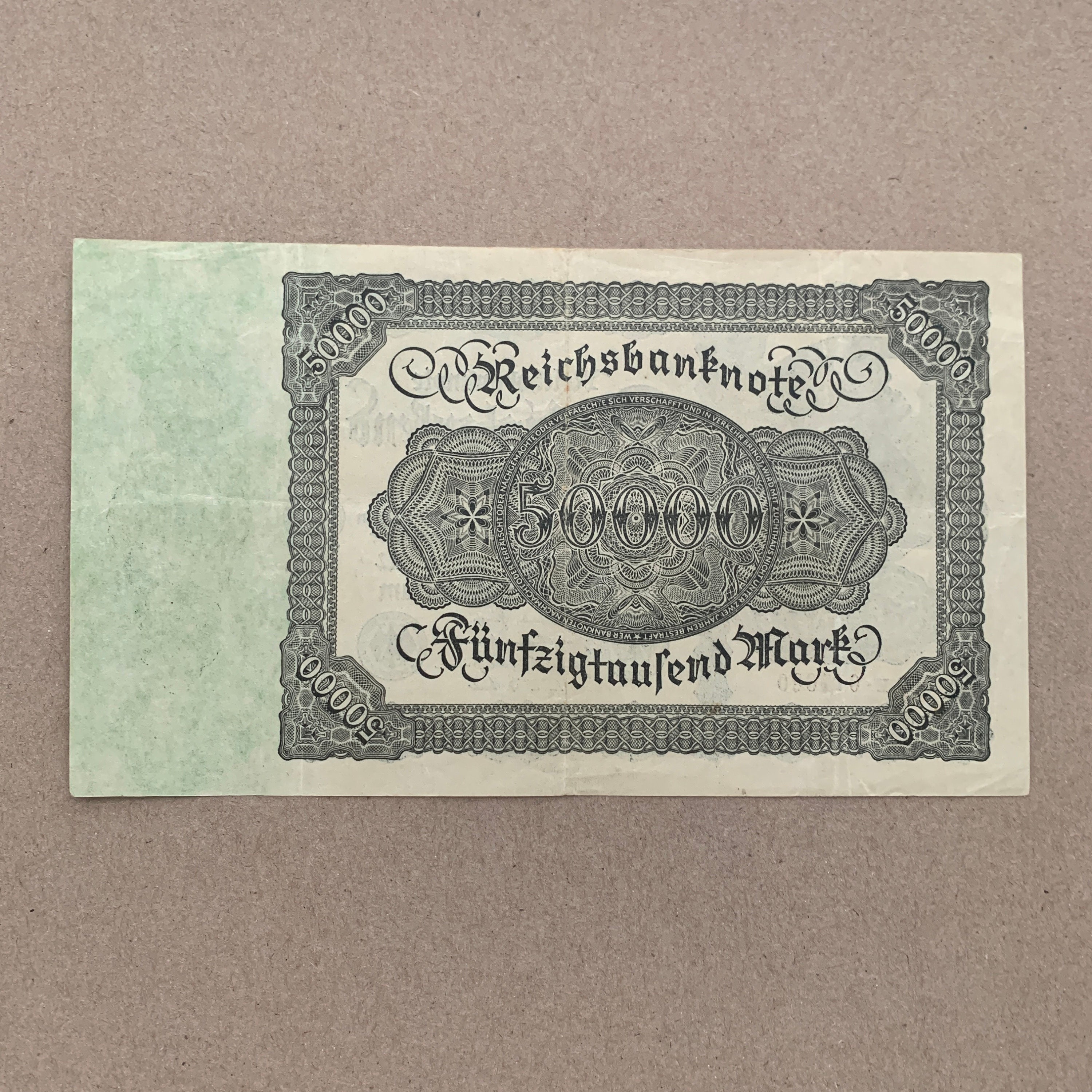 Very Large Post WWI German Mark Banknote. Hyperinflation