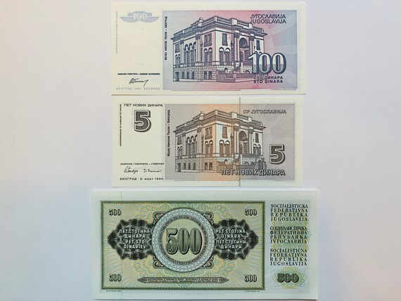 3 Pcs Nikola Tesla Banknote Set. 90's Mint Currency. Art
