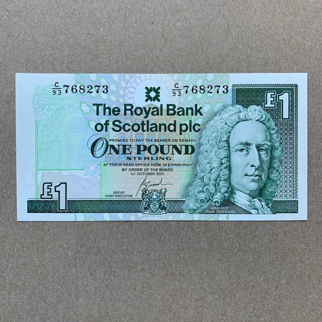 2001 Scottish 1 Pound Banknote. Scotlandcurrency. Lord Ilay, Edinburg