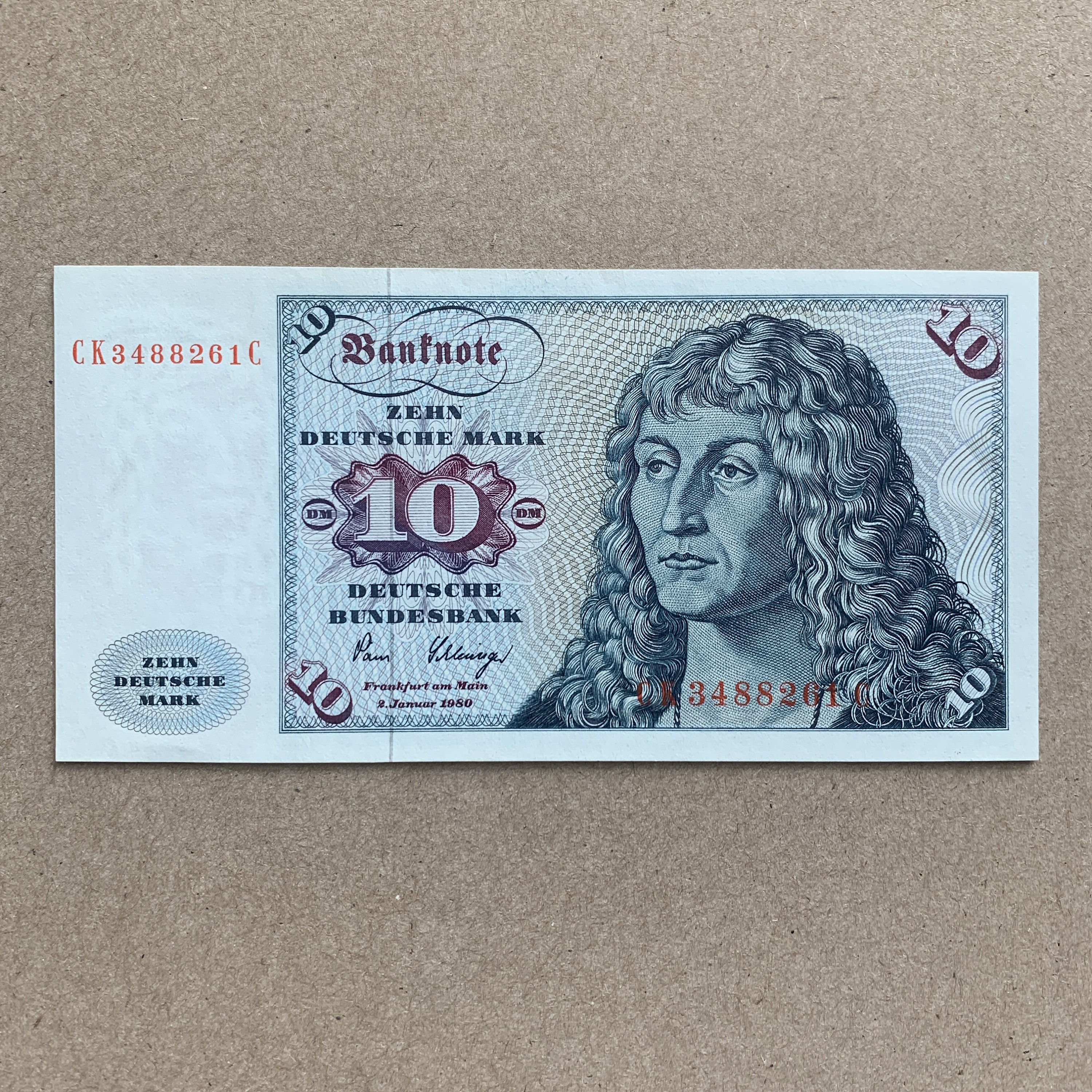 1980 10 Deutsche Mark Banknote. Albrecht Dürer