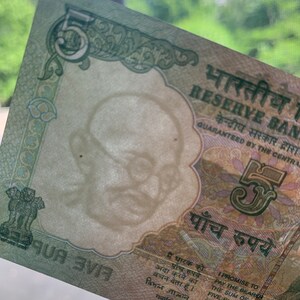 2002 Mahatma Gandhi Note. 5 Rupees Indian Banknote. India Currency ...