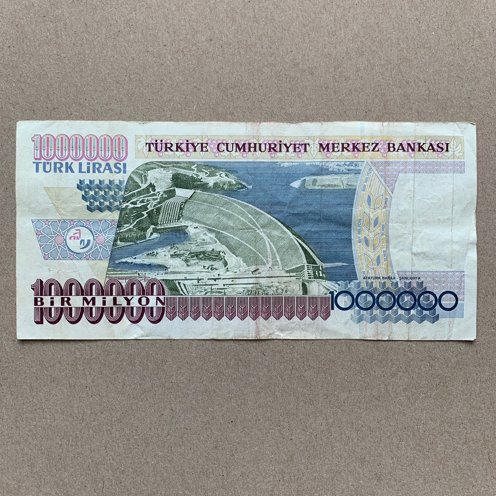 1 Million Türkische Lira In Euro Used 1 Million Turkish Lira Banknote. Turkey Currency. Mustafa | Etsy