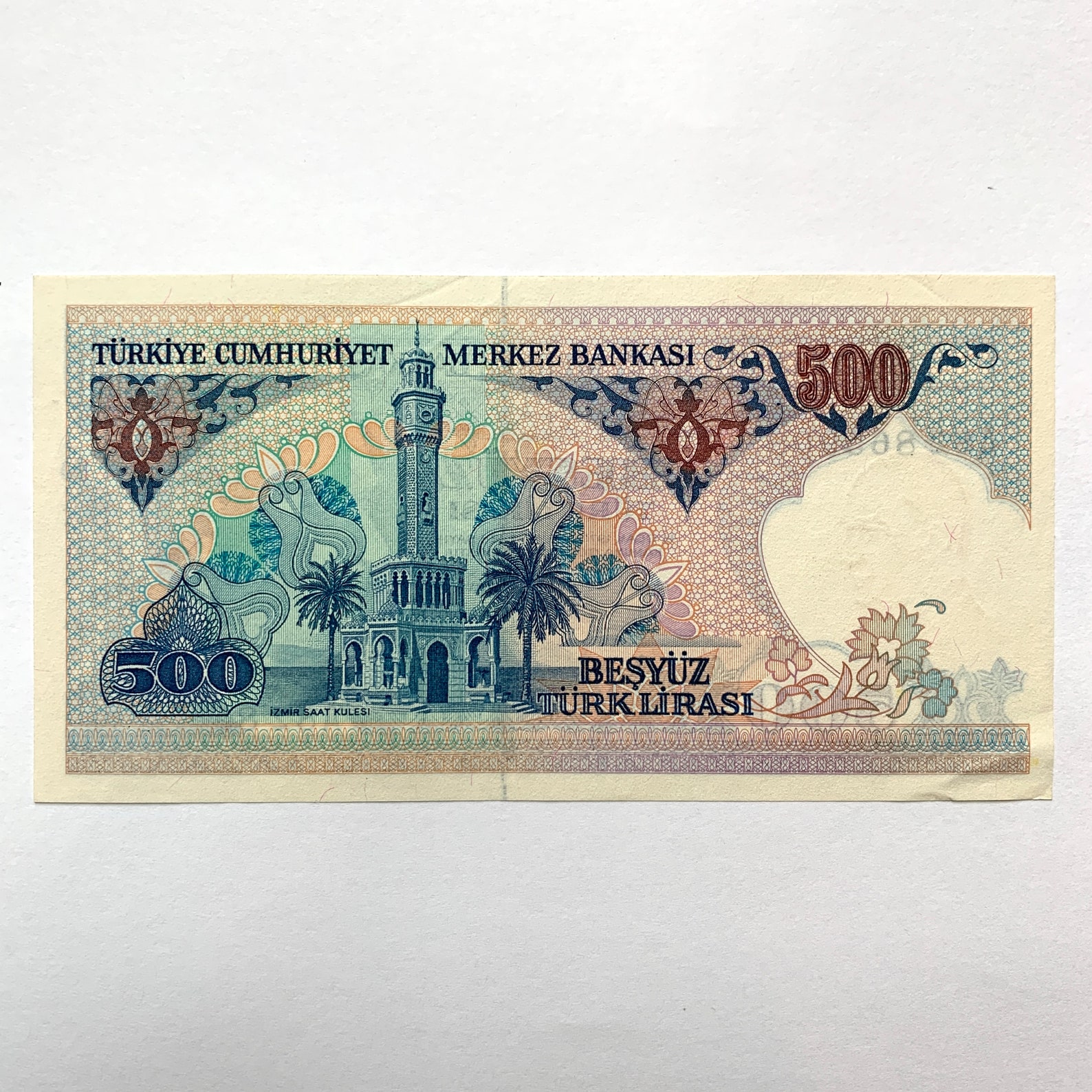 1990's Turkish 500 Lira Banknote. Turkey Currency. Mustafa Etsy