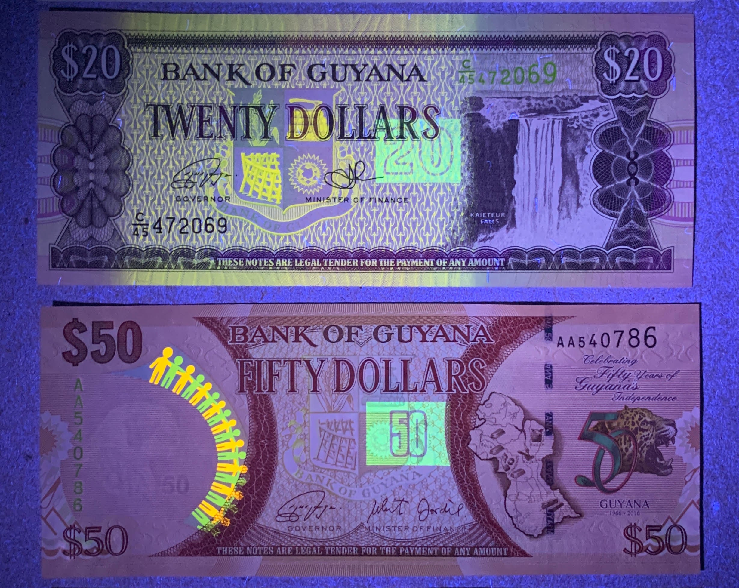 2 pcs Guyana Dollars Banknote Set. Currency of Fifty Year Etsy