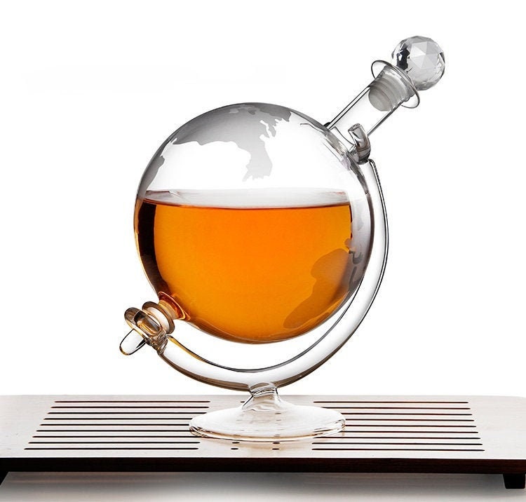 Glass Globe Whisky Decanter Bottle Drink Barware