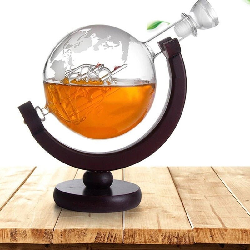 Whiskey Decanter Globe Glass Bottle Drink Barware Wine