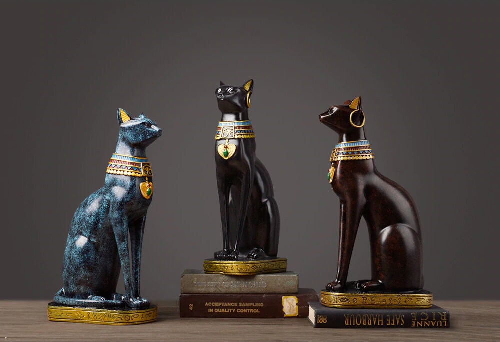 Egyptian Cat Bastet Goddess Statue Figurine