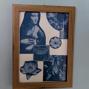 Handmade Cyanotype Blue Artwork - Unique Botanical Print - Wall Decor
