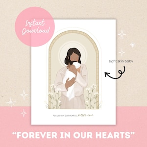 In His Arms Jesus and Baby, Child Loss, Angel Baby, Miscarriage, Stillborn, Grief, Jesus Artwork, Baby in Heaven Gift Ideas, Mother Gifts