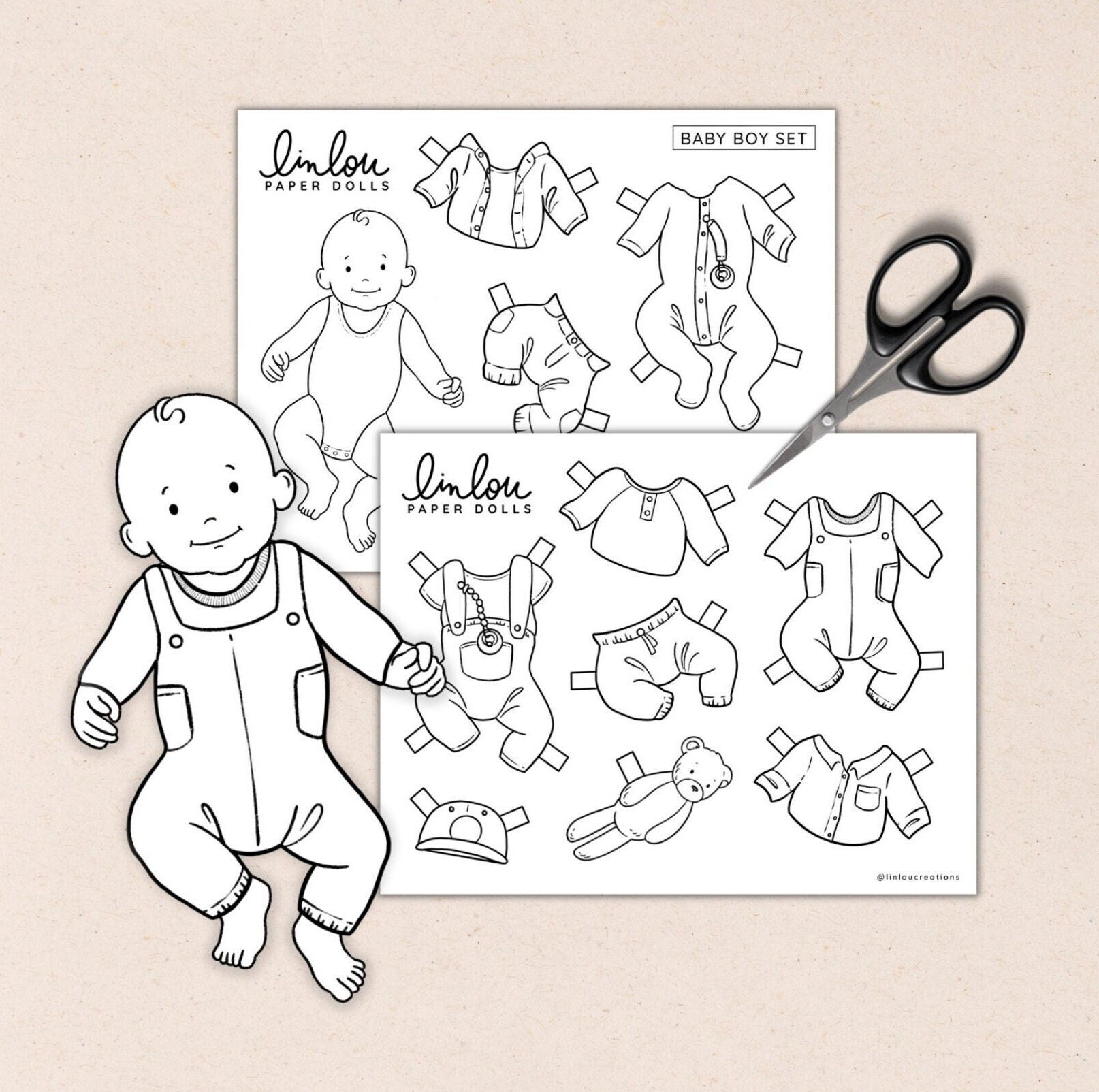 DIY Papierpuppen Printable Kid s Craft Farbung Papierpuppen Etsy