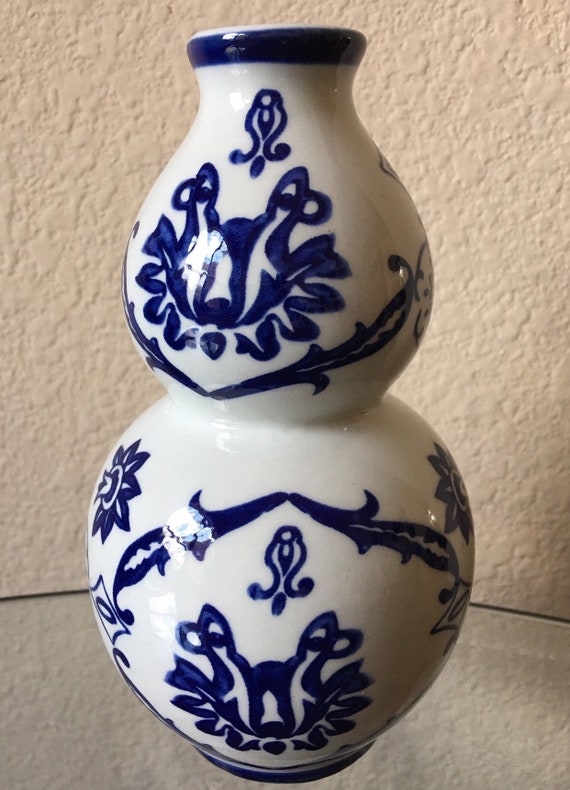 The Bombay Company Blue and White Vase Etsy