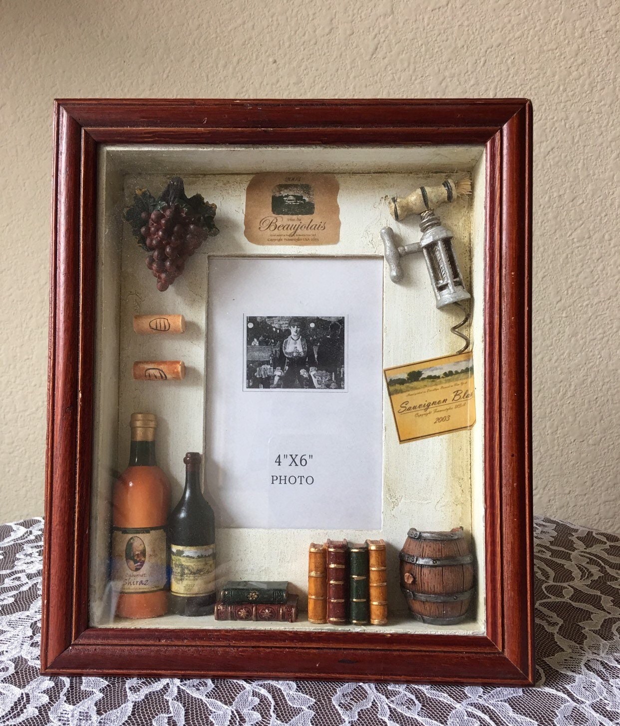 Wine Themed Shadow Box Photo Frame Etsy