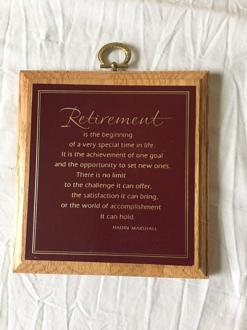 Hallmark Retirement Poem Plaque Wall Hanging Etsy