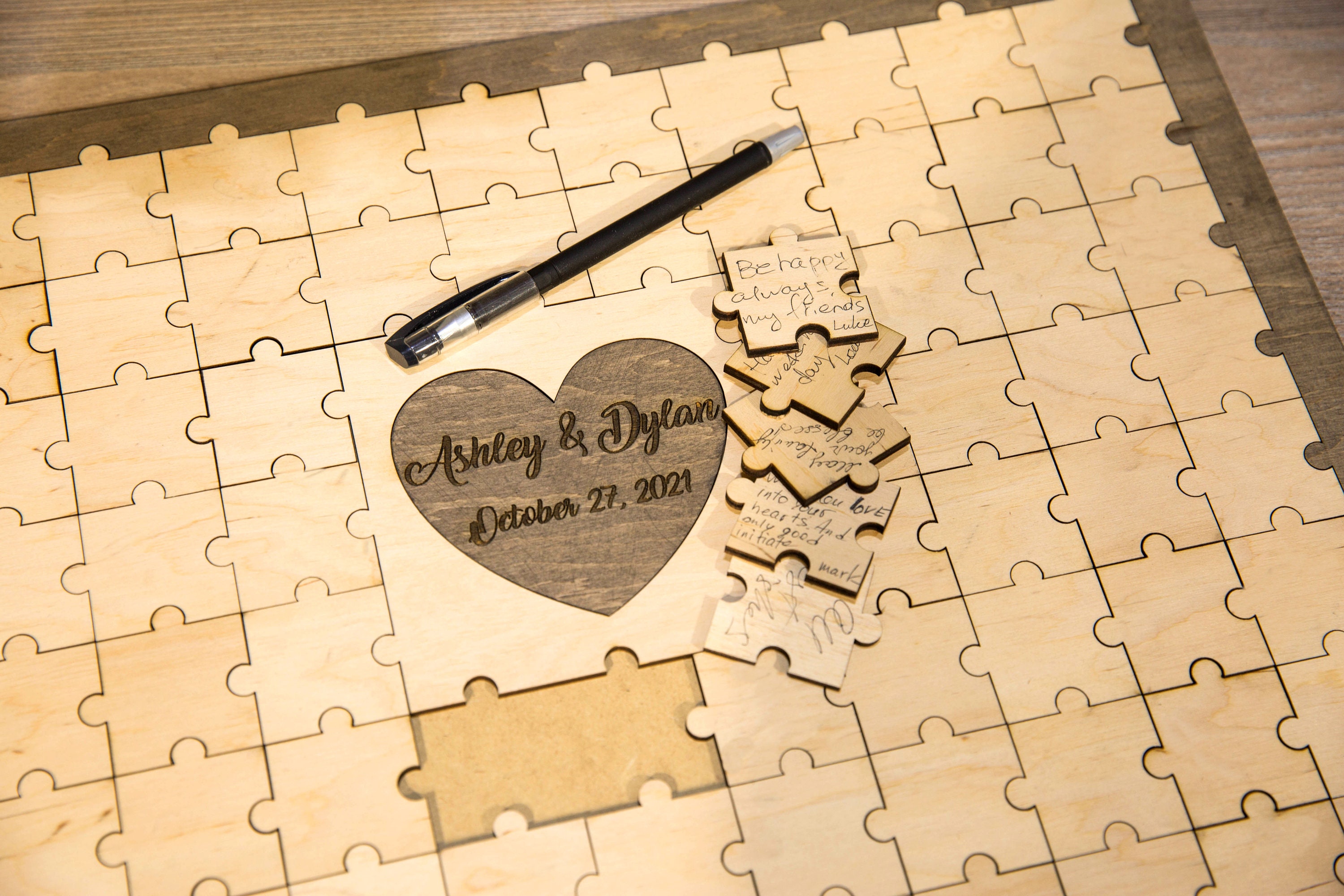 Puzzle guest book Wedding sign Wedding Guestbook Custom Puzzle Etsy