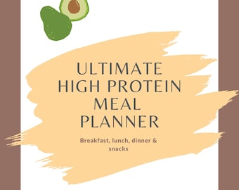 Easy Weekly High Protein Meal Plan, Breakfast, Lunch and Dinner Meal Ideas, With Macronutrients and Calories Listed, Instant Download
