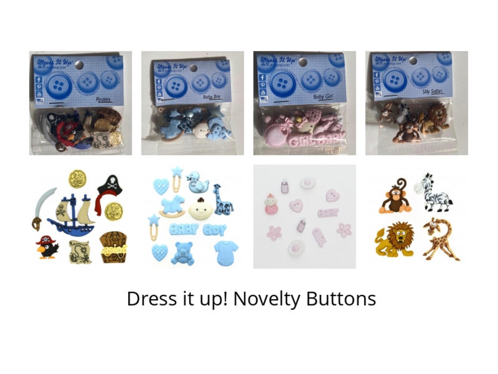 HUGE VARIETY OF Dress It up Novelty Craft Buttons Sewing Etsy UK