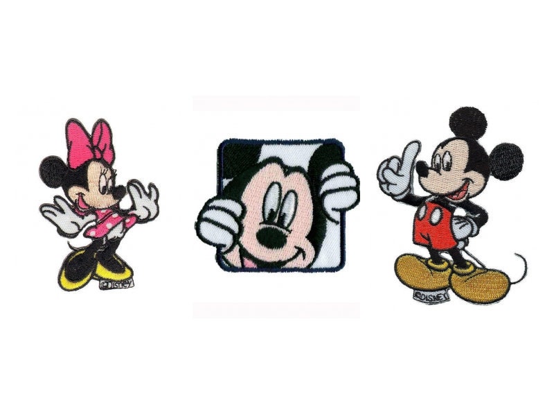 Iron on Patches Minnie Mouse Seated Wings Disney Pink 7,5x7,5cm