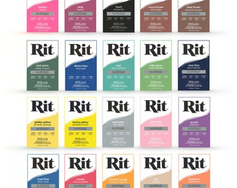 Rit Powder Dye - All Purpose Fabric Dye , Convient aux tissus, plastiques, Nylon - Toutes les couleurs , 1 paquet