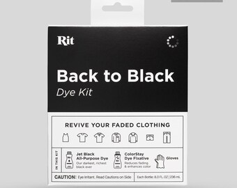 Rit Dye - Back To Black Dye Kit - Fabric Dye - Restore Faded Clothes