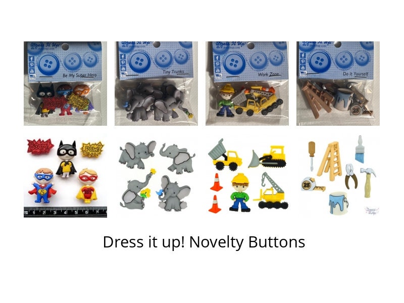 HUGE VARIETY OF Dress It up Novelty Craft Buttons Sewing Etsy UK