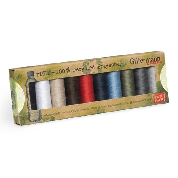 Gütermann Sewing Thread - rPET Recycled Value Pack ~ Various Colour Options