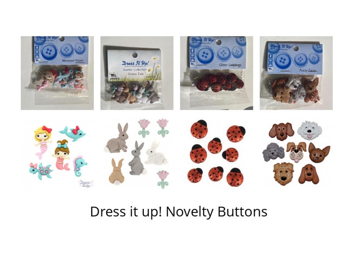 HUGE VARIETY OF Dress It up Novelty Craft Buttons Sewing Etsy UK