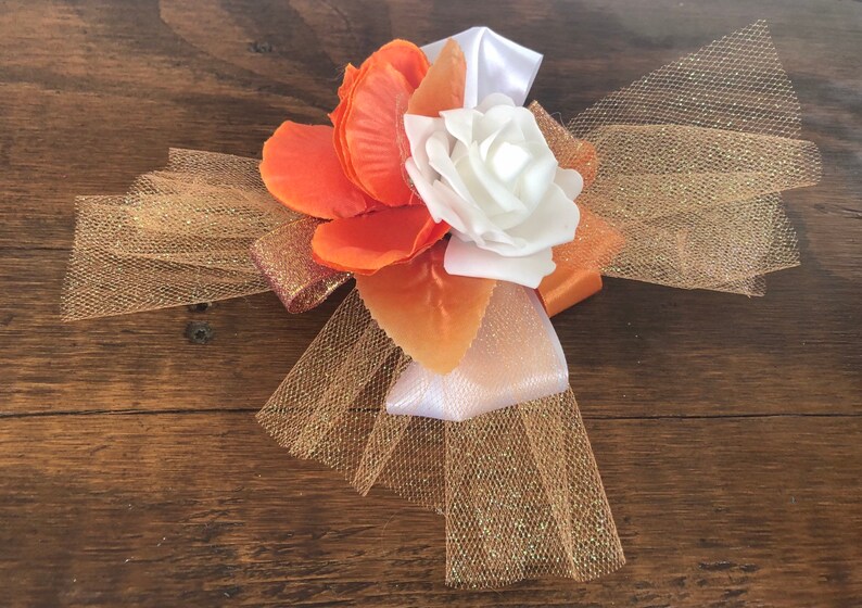 Orange corsage sparkly orange corsage wrist corsage Prom Etsy