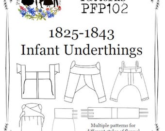 1825-1843 Infant and Toddler Underwear Pattern: 19th Century Undergarments for Birth-3 Years PDF Download