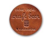 NEW Craft Beer Leather Coaster Many More Styles Home Brewing Keg Coaster Local Bar Brewpub