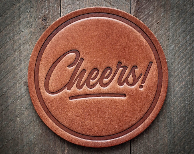 Cheers! Leather Coaster
