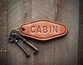 Cabin Leather Keychain Motel Style