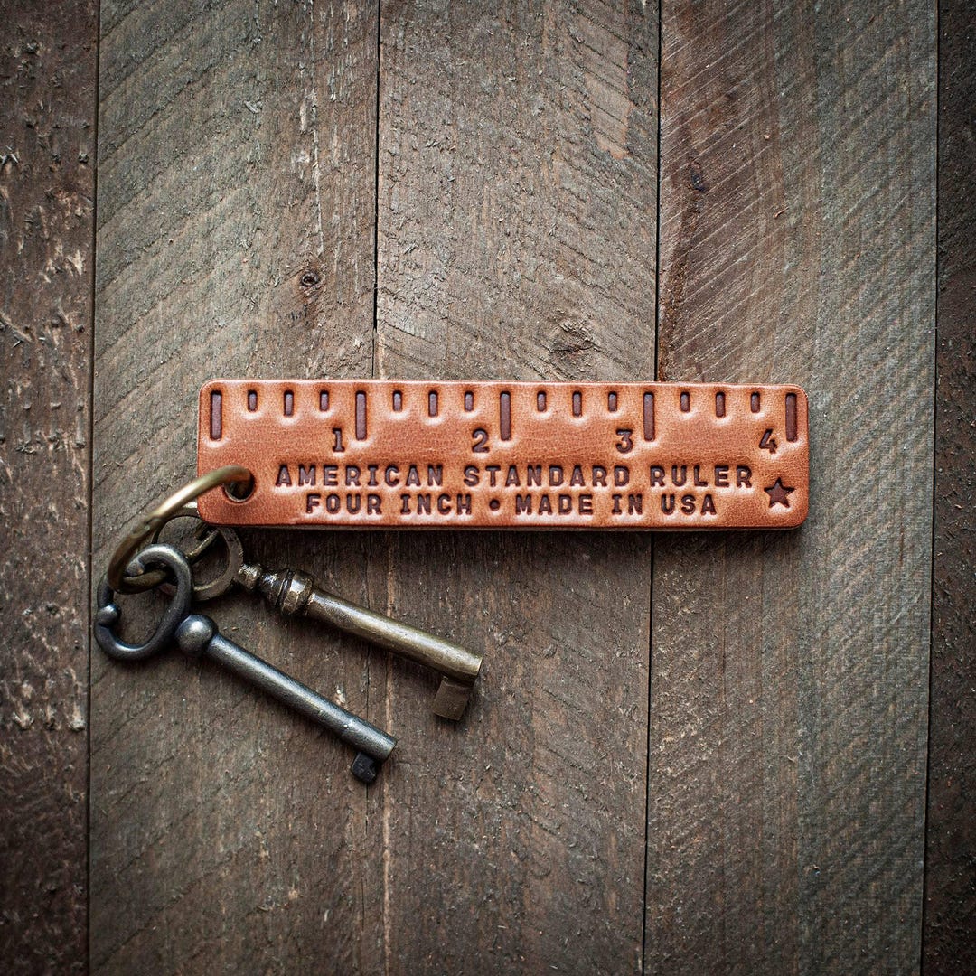 Pocket Ruler Leather Keychain - Etsy