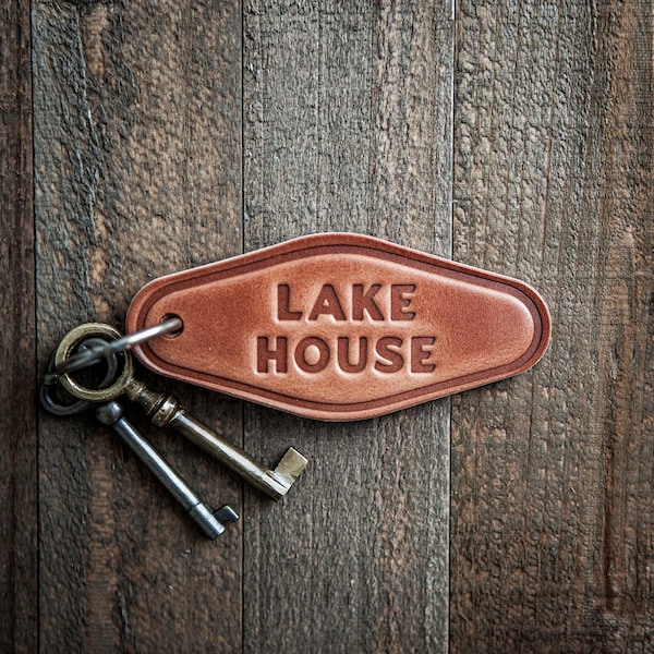 Lake House Leather Keychain Motel Style