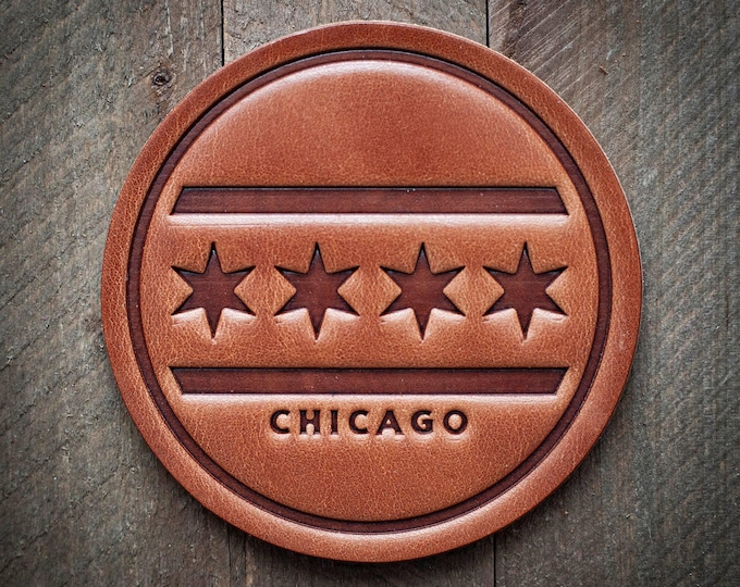 Chicago Stars Leather Coaster