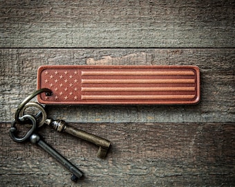 US American Flag Keychain, Patriotic USA Flag Keyring, American Flag ...