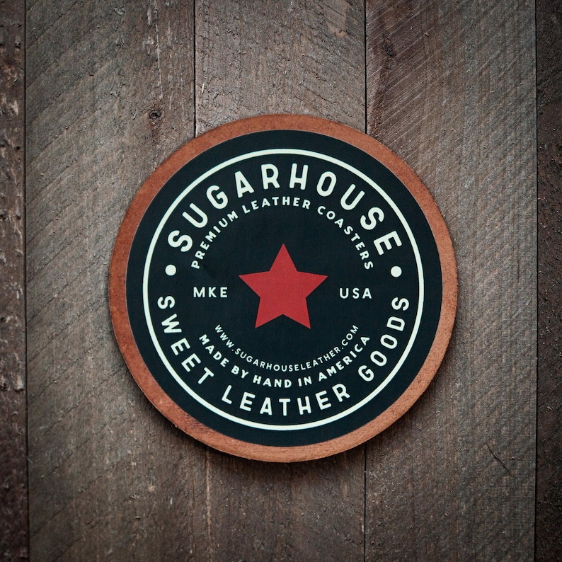 SugarhouseLeather Leather Coaster - Thumbnail 2