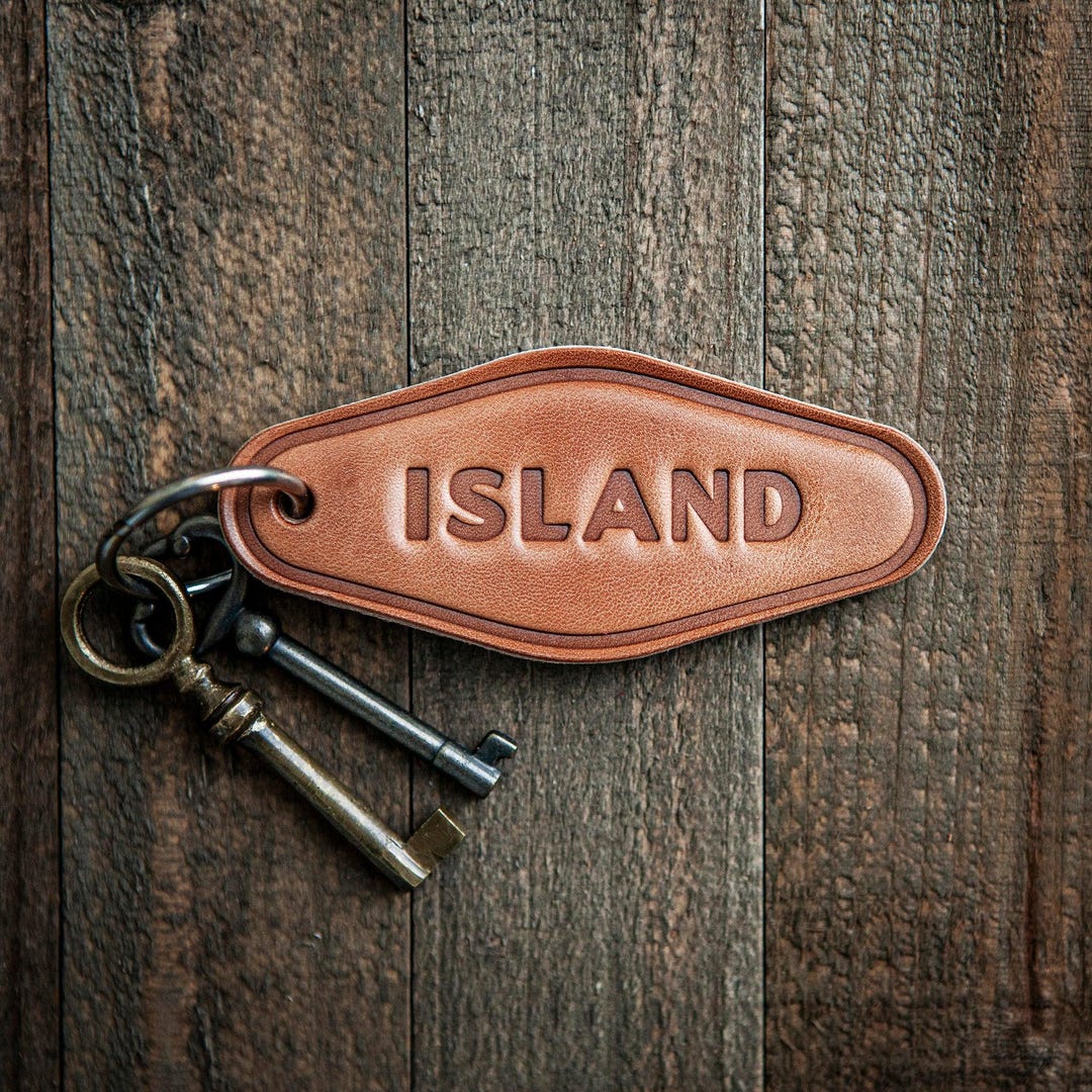 Island Leather Keychain Motel Style - Etsy