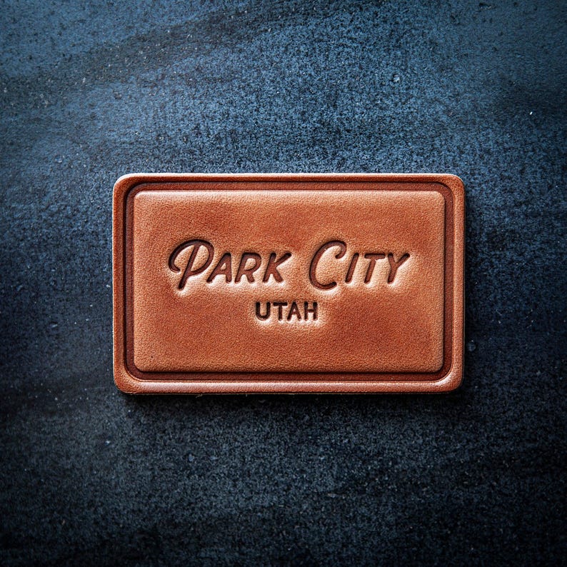 Park City Utah Leather Magnet