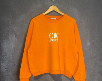 Rare Vintage Calvin Klein Sports Big Logo Boxy Crewneck