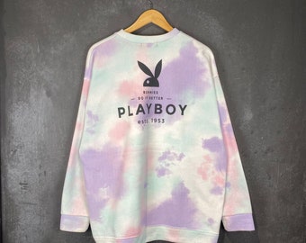 Rare Vintage y2k Playboy Bunny Japan Cotton Candy Tiedye Crewneck