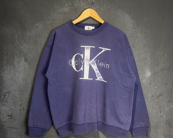 Rare Vintage y2k Calvin Klein Big Logo Canada Boxy Crewneck