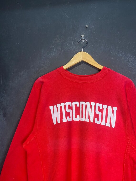 Very Rare Vintage 90s Champion Wisconsin Reverse … - image 3