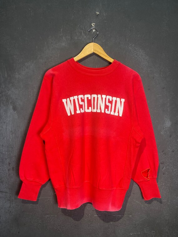 Very Rare Vintage 90s Champion Wisconsin Reverse … - image 2