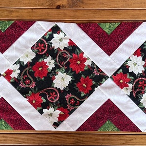 Christmas Quilt Kits, Poinsettia Table Runner, Pre cut quilt kits for beginners, Christmas Table Runner Quilt Kits from QuiltieSisterS image 5