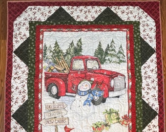 Christmas Lap Quilt Kit From QuiltieSisterS .  Everything in this kit is, pre-cut, ready for you to sew!