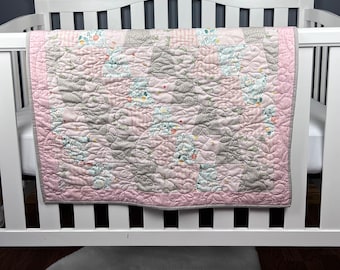 Perfectly Peach Baby Girl Quilt Kit, Pre Cut Tumbler Quilt, Ready to Sew from QuiltieSisterS