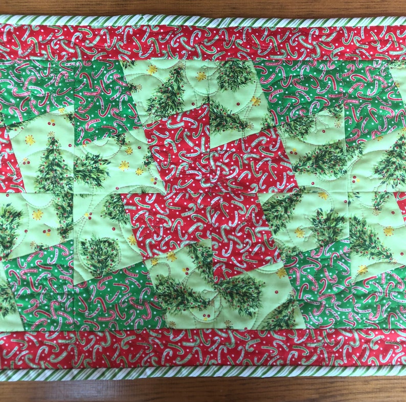 Easy Christmas Table Runner Quilt Kit Candy Cane Christmas Etsy Canada